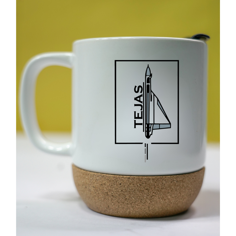 TEJAS Fighter Jet Cork Bottom Mug